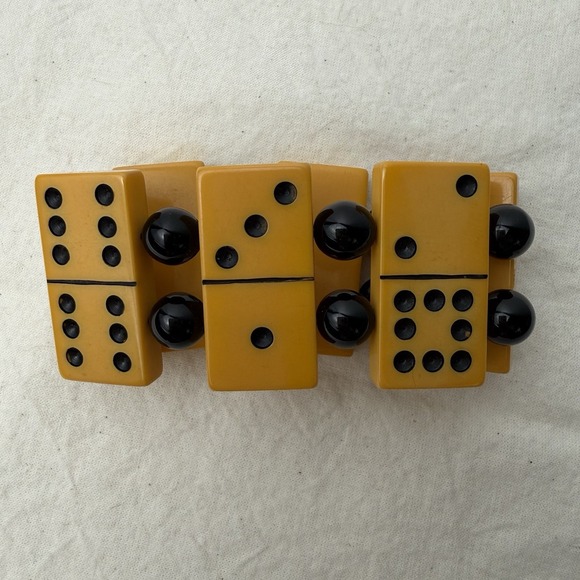 Jewelry - Stunning Vintage Bakelite Catalin Butterscotch Full Size Domino Stretch Bracelet